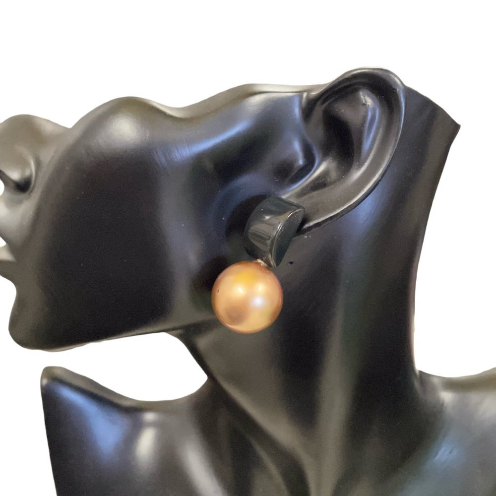 Vintage Stud Earrings Black Costume Jewelry Chunky